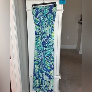 Lilly Pulitzer Blue and Green Maxi Dress